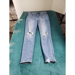American Eagle Jeans Size 6 Womens Blue Stretch Pants Denim High Rise Jegging